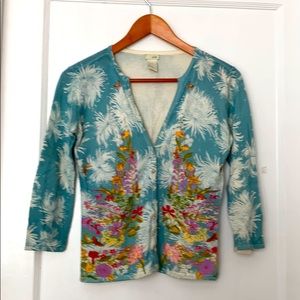 Anthropologie floral cardigan sweater